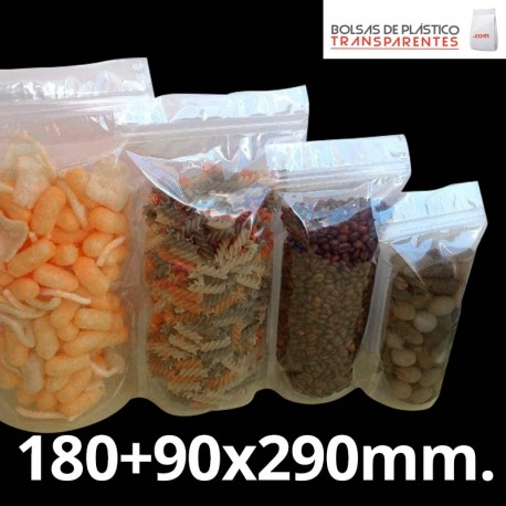 Bolsa de Plástico Transparente Polipropileno Cpp y Base 160+80x270 mm. 