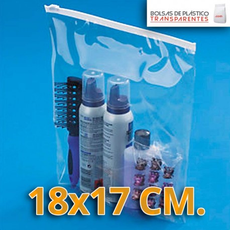 Bolsa de Plástico Transparente Polietileno Cierre Cursor 18x17 cm.