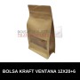 Bolsas de papel Kraft Standup Autocierre y Ventana 12x20+6