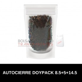Bolsas Polietileno Doypack Autocierre y Base 8x14.5+5