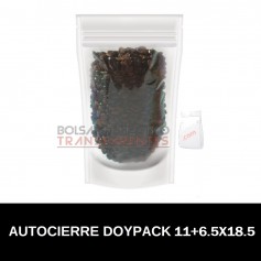Bolsas Polietileno Doypack Autocierre y Base 11x18.5+5