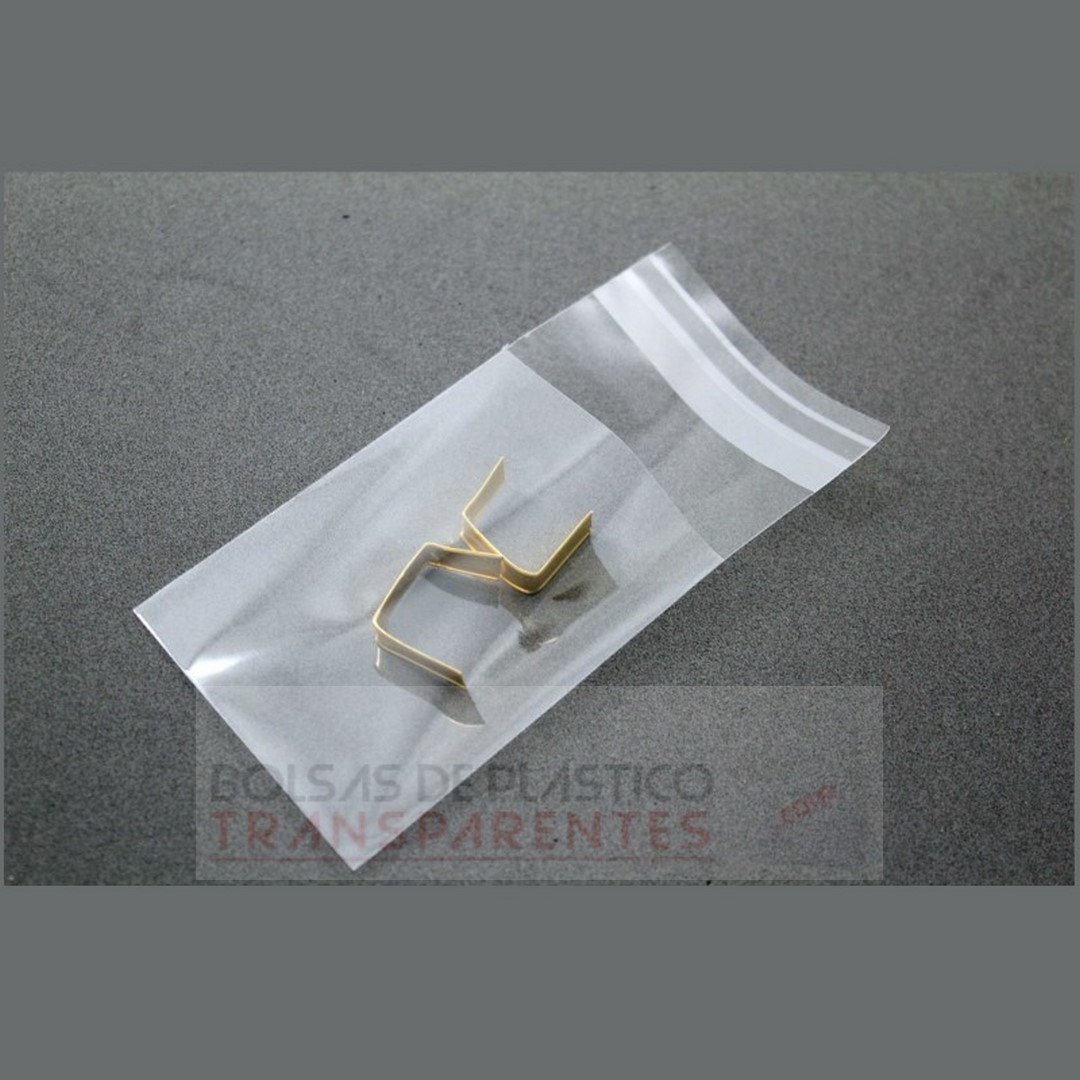 Bolsa de Plástico Transparente Polipropileno Solapa adhesiva 4x6 cm.
