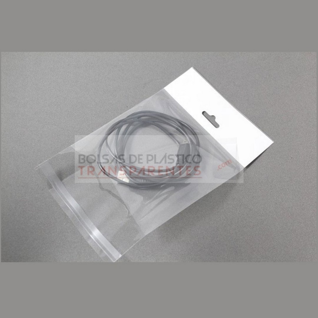 Bolsa de Plástico Transparente Polipropileno Solapa adhesiva y Eurotaladro 7x10 cm.