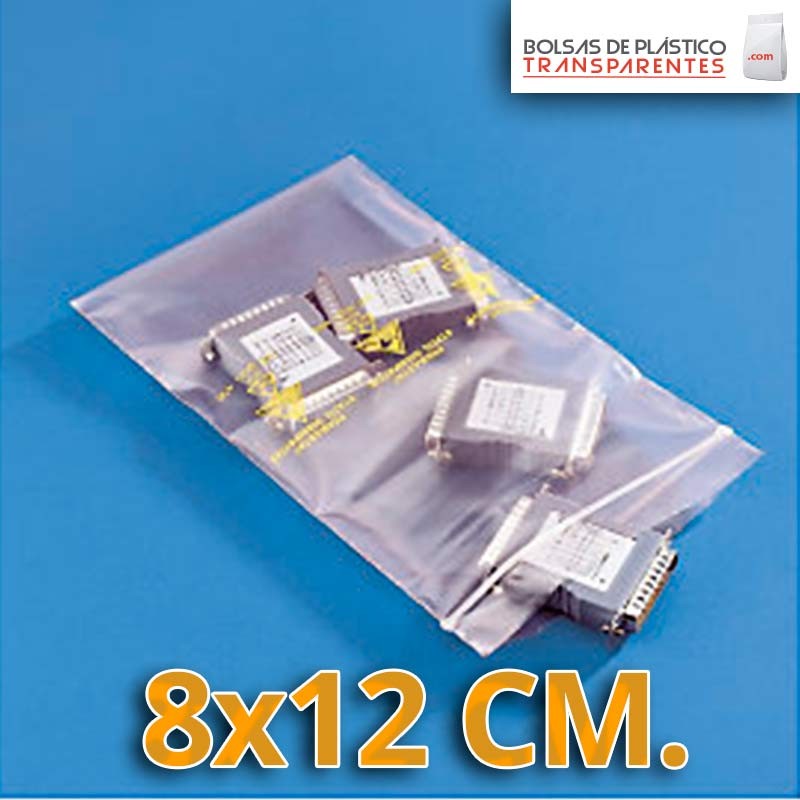 Bolsa de Plástico Transparente Polietileno Cierre Zip 8x12 cm.