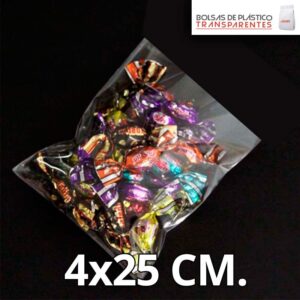 Bolsa de Plástico Transparente Polipropileno 4x25 cm.