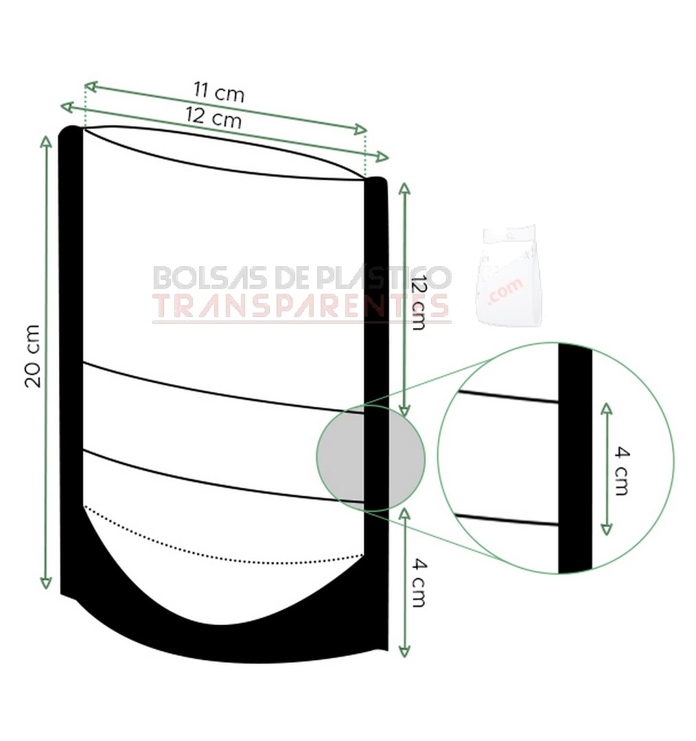 Bolsas de Papel Kraft Doypack Autocierre y Ventana 12x20+6