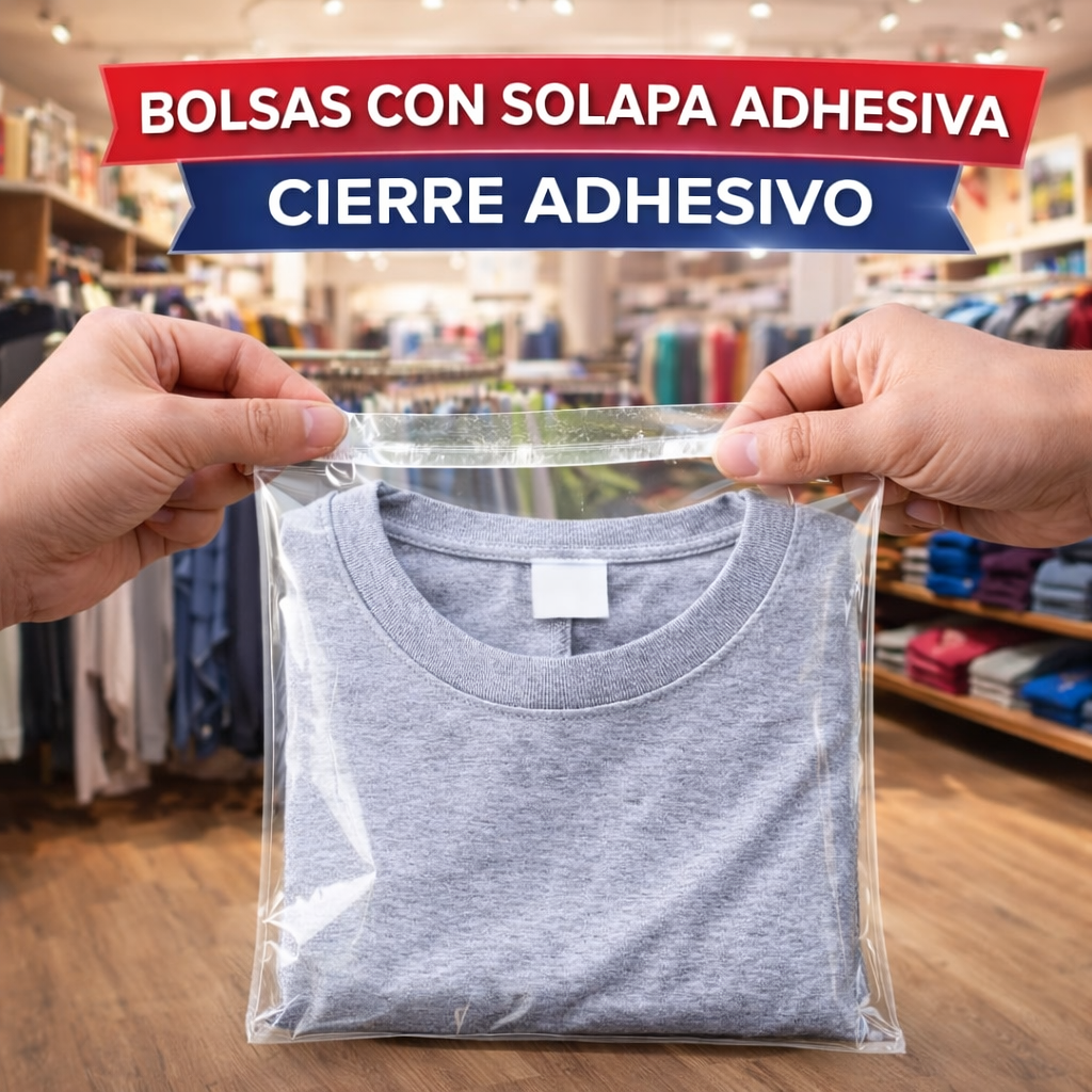 bolsas celofan transparentes de polipropileno tipo cristal con solapa adhesiva