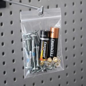 Bolsas transparentes con autocierre zip y taladro circular fabricadas en polietileno para exposición y almacenamiento