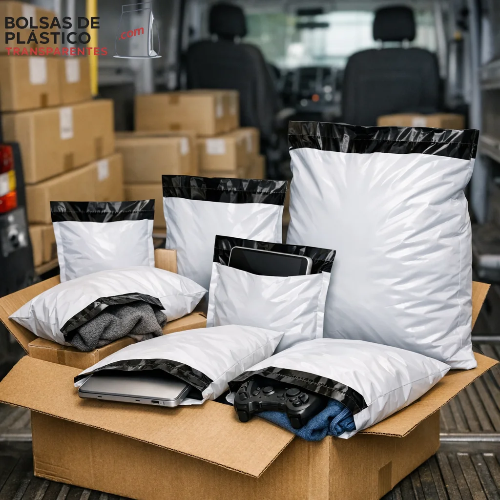 bolsas de mensajería de plástico utilizadas para envíos en transporte y logística